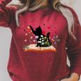 Cat Kitten Wildflower Book Pet Owner Librarian Raglan Sleeve Sweatshirt Heather Dust