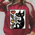 Cat Reading Book Folk Art Cozy Illustration Raglan Sleeve Sweatshirt Heather Dust Cat Reading Book Folk Art Cozy Illustration Raglan Sleeve Sweatshirt Heather Dust