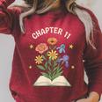 Chapter 11 Floral Book Birthday Reading Lover Raglan Sleeve Sweatshirt Heather Dust