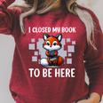 I Closed My Book Book Reader Cute Fox Book Lover Comfort Colors Crop Top Raglan Sleeve Sweatshirt Heather Dust