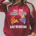 All The Cool Kids Are Reading For a Book Lovers Raglan Sleeve Sweatshirt Heather Dust