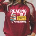 Cool Reading For Men Women Read Books Library Book Lovers Raglan Sleeve Sweatshirt Heather Dust