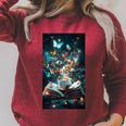 Cosmic Botanical Book Lover Reading Raglan Sleeve Sweatshirt Heather Dust