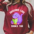 Cure Dragons Love Books Too Raglan Sleeve Sweatshirt Heather Dust