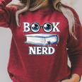 Cute Book Nerd Typography Minimalist Bookworm Fan Raglan Sleeve Sweatshirt Heather Dust