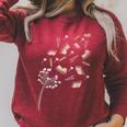 Cute Dandelion Books And School Tools Flower Raglan Sleeve Sweatshirt Heather Dust