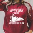 A Day Without Coffee & Books Is Like Just Kidding Raglan Sleeve Sweatshirt Heather Dust