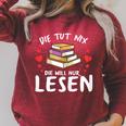 Die Tut Nix Die Will Nur Books Reading Reading Raglan Sleeve Sweatshirt Heather Dust