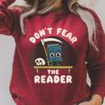 Don't Fear The Reader Kawaii Style Book Cartoon Raglan Sleeve Sweatshirt Heather Dust Don't Fear The Reader Kawaii Style Book Cartoon Raglan Sleeve Sweatshirt Heather Dust