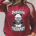 Dyslexia Therapist Teacher Dyslexic Therapy Panda Book Heart Raglan Sleeve Sweatshirt Heather Dust