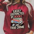Easily Distracted By Books And True Crime Raglan Sleeve Sweatshirt Heather Dust