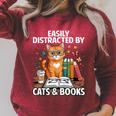Easily Distracted By Cats And Books Book Lover Cat Raglan Sleeve Sweatshirt Heather Dust Easily Distracted By Cats And Books Book Lover Cat Raglan Sleeve Sweatshirt Heather Dust