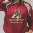 Easily Distracted By Dragons & Books Vintage Style Raglan Sleeve Sweatshirt Heather Dust Easily Distracted By Dragons & Books Vintage Style Raglan Sleeve Sweatshirt Heather Dust