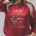 Easily Distracted By Dragons And Books Dragon Raglan Sleeve Sweatshirt Heather Dust