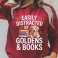 Easily Distracted By Goldens & Books Golden Retriever Dog Raglan Sleeve Sweatshirt Heather Dust Easily Distracted By Goldens & Books Golden Retriever Dog Raglan Sleeve Sweatshirt Heather Dust