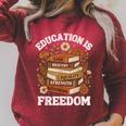Education Is Freedom History Month Book Black Teacher Raglan Sleeve Sweatshirt Heather Dust Education Is Freedom History Month Book Black Teacher Raglan Sleeve Sweatshirt Heather Dust