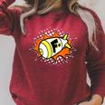 F-Bomb Retro Action Word Comic Book Cartoon Pop Art Raglan Sleeve Sweatshirt Heather Dust
