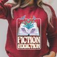 Fiction Addiction Book Reader And Booklover Raglan Sleeve Sweatshirt Heather Dust Fiction Addiction Book Reader And Booklover Raglan Sleeve Sweatshirt Heather Dust