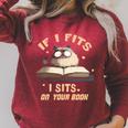 If i Fits I Sits On Your Book Premium Tri-Blend Raglan Sleeve Sweatshirt Heather Dust