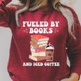 Fueled By Books And Iced Coffee Coffee Read Book Lover Raglan Sleeve Sweatshirt Heather Dust