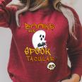 Ghost Books Are Spook-Tacular Halloween Spectacular Reading Raglan Sleeve Sweatshirt Heather Dust
