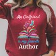 My Girlfriend Is My Favorite Author For Book Lovers Raglan Sleeve Sweatshirt Heather Dust
