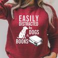 Golden Retriever Easily Distracted By Books And Dogs Premium Tri-Blend Raglan Sleeve Sweatshirt Heather Dust