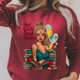Hot Girls Read Books Spicy Bookish Girl Dark Romance Reader Raglan Sleeve Sweatshirt Heather Dust