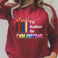 I'd Rather Be Coloring Adult Coloring Book T-Shirt Raglan Sleeve Sweatshirt Heather Dust