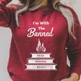 I'm With The Banned Read Banned Books Bookworm Raglan Sleeve Sweatshirt Heather Dust
