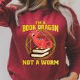 I'm A Book Dragon Not A Worm T Shirt Bookworm Reading Raglan Sleeve Sweatshirt Heather Dust