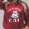 I'm An Indoor Cat I Drink Coffee Read Books Play Games Raglan Sleeve Sweatshirt Heather Dust