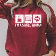 I'm A Simple Woman Tea Books & Dogs Reading Lover Raglan Sleeve Sweatshirt Heather Dust I'm A Simple Woman Tea Books & Dogs Reading Lover Raglan Sleeve Sweatshirt Heather Dust