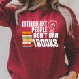 Intelligent People Don't Ban Books Reading Bookish Librarian Raglan Sleeve Sweatshirt Heather Dust