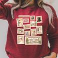 Jane Austen Book Classic Literature Stamp Collage Premium Tri-Blend Raglan Sleeve Sweatshirt Heather Dust