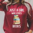 Just A Girl Who Loves Books Bookworm Book Lovers Premium Tri-Blend Raglan Sleeve Sweatshirt Heather Dust