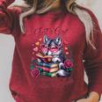 Just A Girl Who Loves Books And Wolves Librarian Teacher Raglan Sleeve Sweatshirt Heather Dust