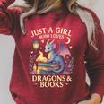 Just a Girl Who Loves Cute Dragons And Books Raglan Sleeve Sweatshirt Heather Dust Just a Girl Who Loves Cute Dragons And Books Raglan Sleeve Sweatshirt Heather Dust