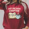 Just One More Chapter Book Lover Reading Coffee Kawaii Raglan Sleeve Sweatshirt Heather Dust