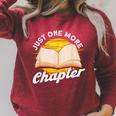 Just One More Chapter Book Reading Bookworm Raglan Sleeve Sweatshirt Heather Dust
