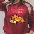 Just One More Chapter Capybara With Book Raglan Sleeve Sweatshirt Heather Dust