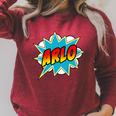 Kids Boys Arlo Comic Book Superhero Name Raglan Sleeve Sweatshirt Heather Dust