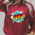 Kids Boys Ezra Comic Book Superhero Name Raglan Sleeve Sweatshirt Heather Dust