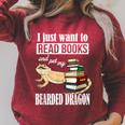 Kids Tiny Dinosaur Read Books & Pet My Bearded Dragon Lover Raglan Sleeve Sweatshirt Heather Dust