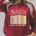 Labor And Delivery Nurse Book Wildflower Mother Baby Nursing Raglan Sleeve Sweatshirt Heather Dust