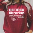 Librarian Retirement Party Retired Book Lover Raglan Sleeve Sweatshirt Heather Dust