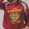 Library Lover Reading Books Librarian Raglan Sleeve Sweatshirt Heather Dust