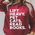 Lift Heavy Pet Cats Read Books Gym Workout Weight Lifter Raglan Sleeve Sweatshirt Heather Dust Lift Heavy Pet Cats Read Books Gym Workout Weight Lifter Raglan Sleeve Sweatshirt Heather Dust