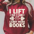 I Lift So I Can Carry More Books Gym Weightlifting Raglan Sleeve Sweatshirt Heather Dust I Lift So I Can Carry More Books Gym Weightlifting Raglan Sleeve Sweatshirt Heather Dust