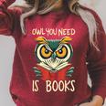 Literary Bird Reading Owl You Need Is Books Raglan Sleeve Sweatshirt Heather Dust